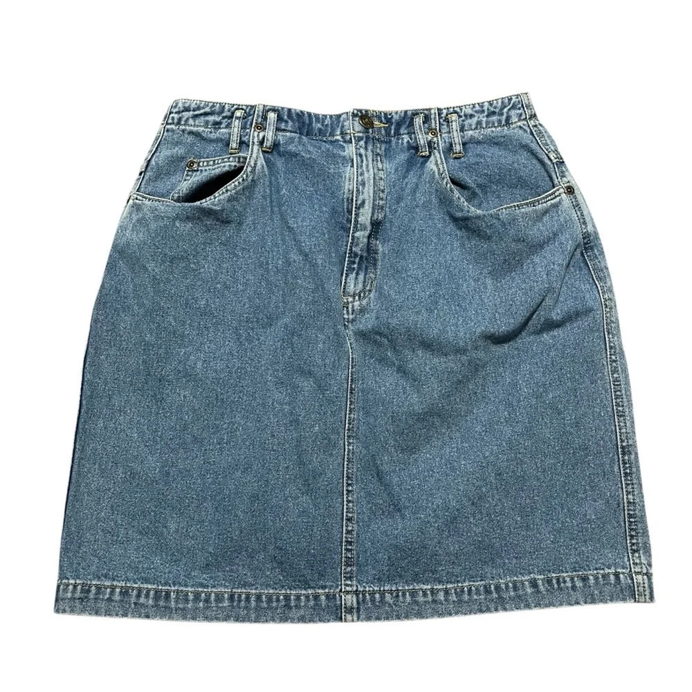 Vintage 90s Liz Claiborne Liz Wear Jean Mini Skirt Size 12P 100% cotton denim